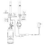 Touch-free deck-mounted electronic faucet & touchless soap dispenser - CSABA PETITE DUO - dimensional drawing