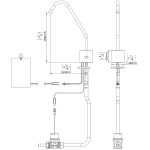 Cool TF Berührungslose Waschtisch Armatur Dimensional Drawing - Touchless Deck Faucet - Cool-TF_drawing