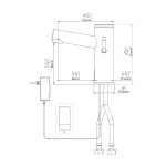 Elite 1000 Berührungslose Waschtisch Armatur- dimensional drawing