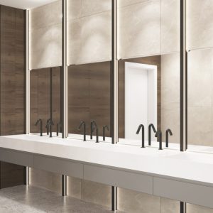 Touchless Faucets - Deck Mounted Bathroom Faucet - Touch-free deck-mounted electronic faucet and Matching touch free electronic soap dispenser for deck mounted installations Csaba Soap & Water black 2