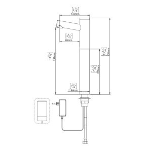 Elite Plus Berührungslose Waschtisch Armatur drawing