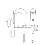 Classic AB 1953 Berührungslose Waschtisch Armatur Dimensional Drawing Touch-free electronic faucet for deck-mounted installations Classic E B AB 1953