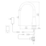 Dolphin F Berührungslose Waschtisch Armatur Dimensional Drawing - Touchless Deck Faucet - Dolphin-F-Drawing