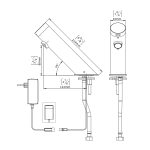 Green AB 1953 Berührungslose Waschtisch Armatur Dimensional Drawing - Touchless Deck Faucet - Green-AB1953_E_B_drawing