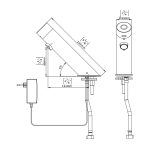 Green BRE AB 1953 Berührungslose Waschtisch Armatur Dimensional Drawing - Touchless Deck Faucet - Green-BRE-AB-1953_drawing