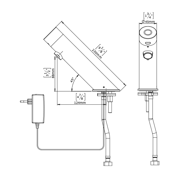Green BRE AB 1953 Berührungslose Waschtisch Armatur Dimensional Drawing - Touchless Deck Faucet - Green-BRE-AB-1953_drawing Green BRE AB 1953 Berührungslose Waschtisch Armatur Dimensional Drawing - Touchless Deck Faucet - Green-BRE-AB-1953_drawing