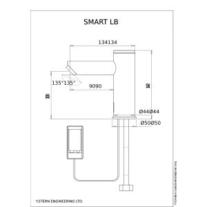 Smart L Berührungslose Waschtisch Armatur Dimensional Drawing - Touchless Deck Faucet - Smart_LB-pdf