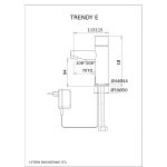 Trendy Berührungslose Waschtisch Armatur Dimensional Drawing - Touchless Deck Faucet - Trendy_E-pdf