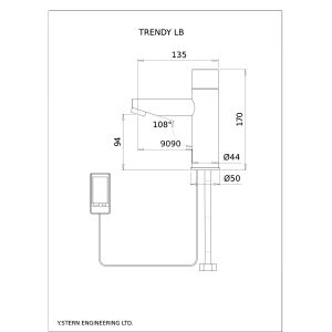 Trendy L Berührungslose Waschtisch Armatur Dimensional Drawing - Touchless Deck Faucet - Trendy_LB-pdf