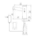 Elite 1000 B Technician's Mixer Berührungslose Waschtisch Armatur dimensional drawing Elite-1000-E_B-Technicians-Mixer