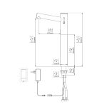 Elite 1000 Plus L Berührungslose Waschtisch Armatur dimensional drawing Elite-1000-Plus-L