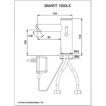 Smart 1000 L Berührungslose Waschtisch Armatur - Smart 1000 LE touchless deck mounted faucet product drawing (1)