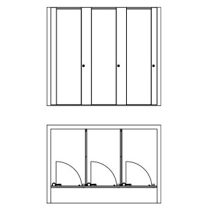 Konfigurationen berührungslose WC-Kabinen | Option 4 Between Walls Option-4_Between-Walls